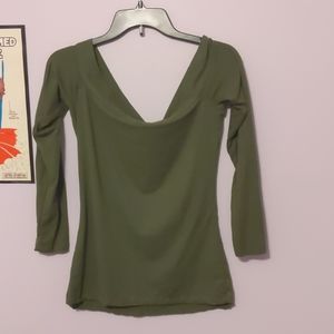 OFF THE SHOULDER olive green top